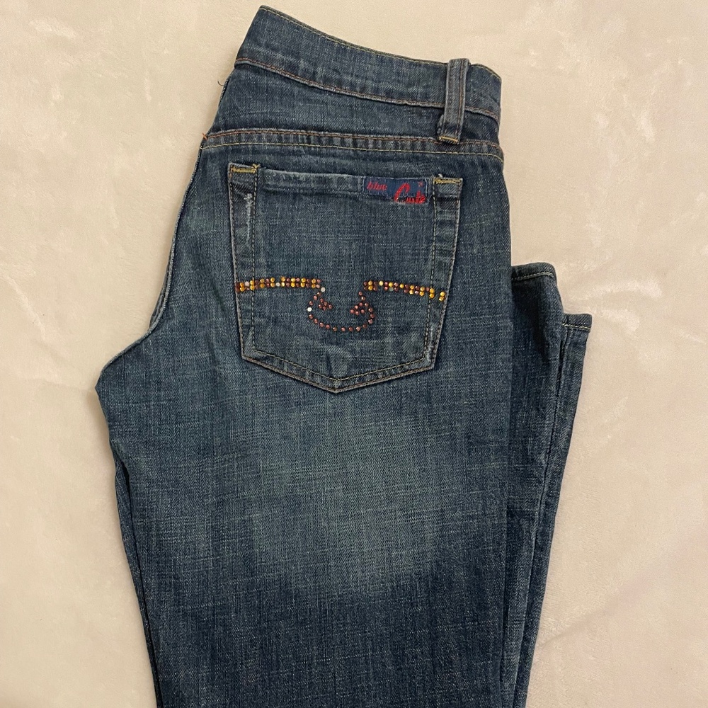Women's Blue Cult Kate Mid Rise Flare Leg Jeans Size 25